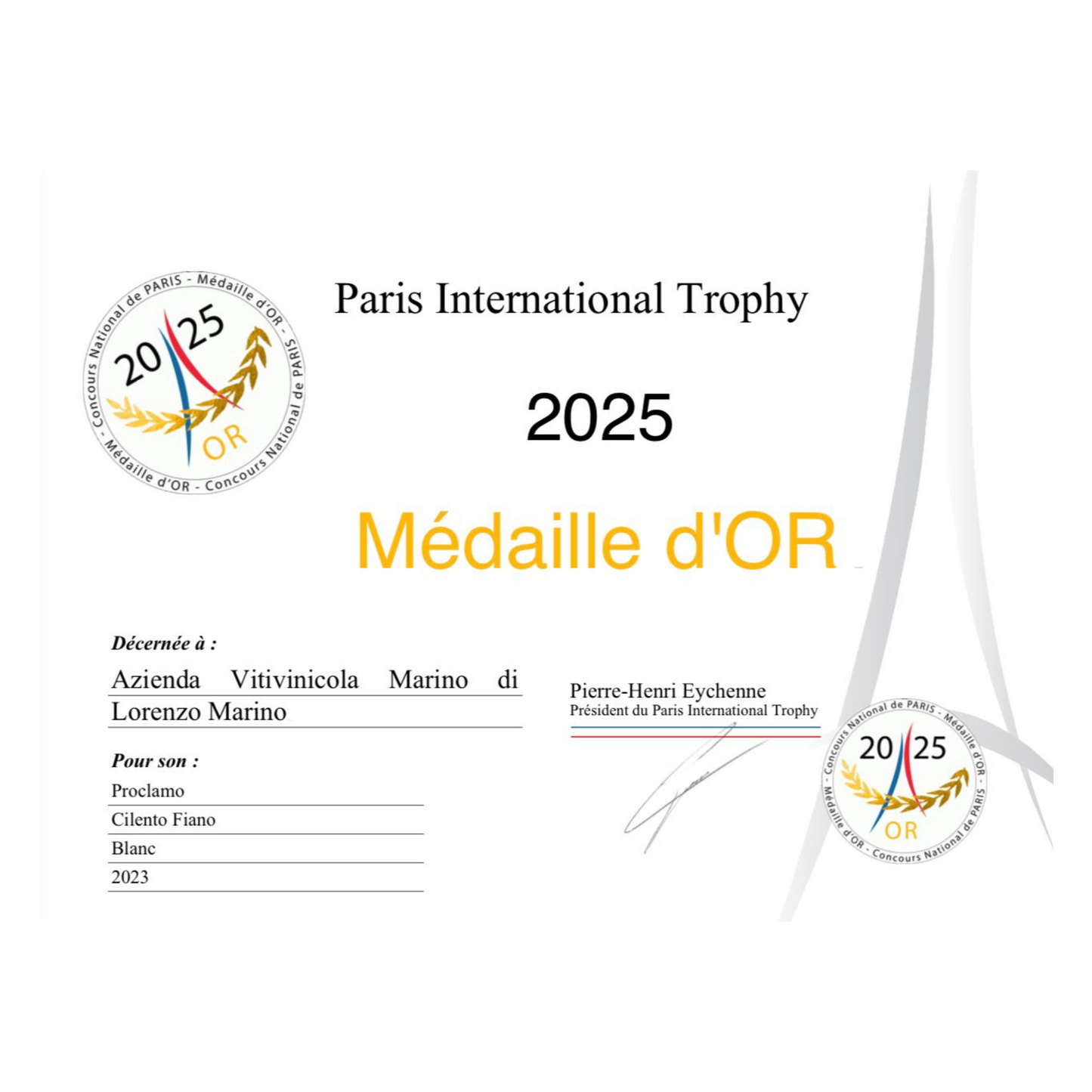 Proclamo Cilento Fiano DOP 2023